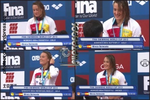 Mireia Belmonte subió  4 veces al podio en Pekin durante la última jornada de la copa del mundo de natación.